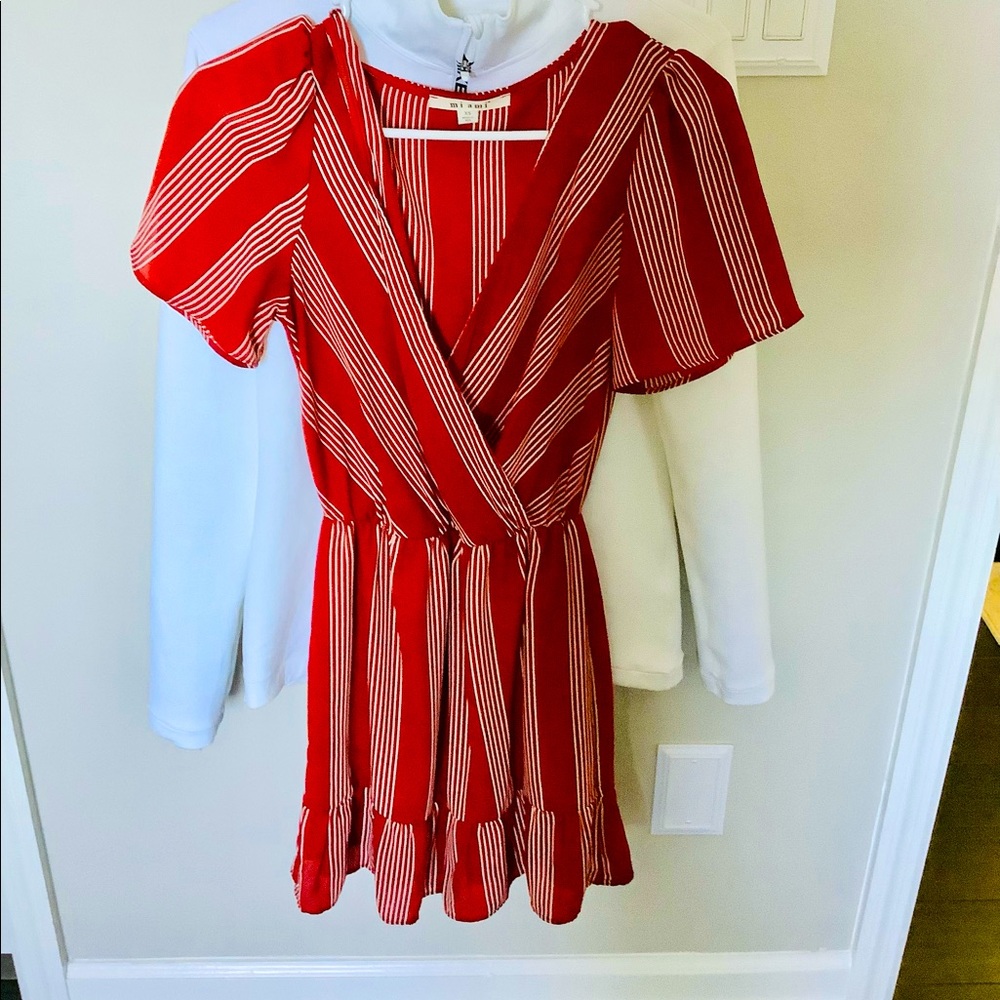 Francesca’s Collection womens dress orange and white XS